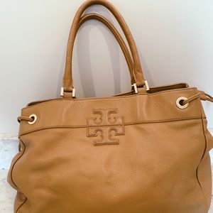 Tory Burch cognac colored leather tote